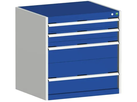 ladekast HxBxD 800x800x650mm 4laden zware lasten RAL7035 front RAL5010