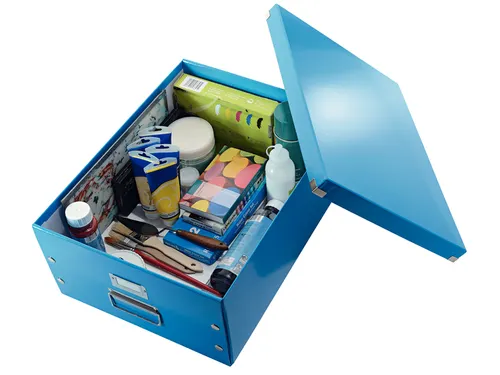 Opbergbox WOW Click & Store 369x200x482mm blauw 85% gerecycled karton