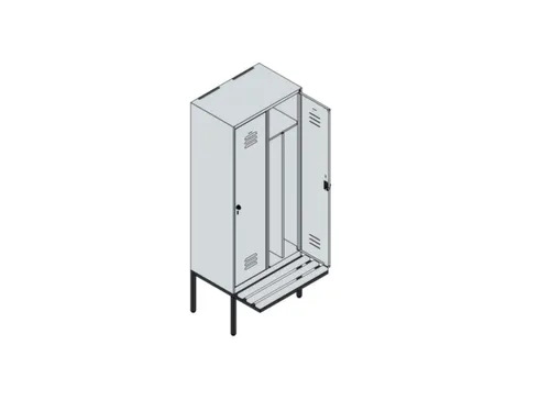 locker voor scheiding van kleding,HxBxD 2120x800x815mm,2vak