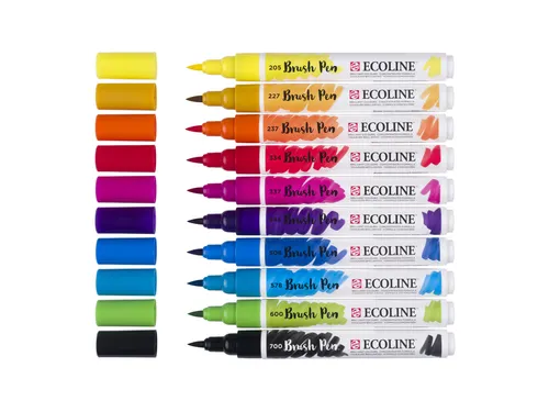 Brushpen Talens Ecoline set à 10 stuks primair