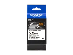 Brother HSe-211E krimpkous zwart op wit 5.2mm