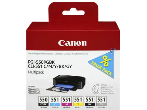 Canon PGI-550 & CLI-551 Inktcartridges Multipack Zwart/Kleur