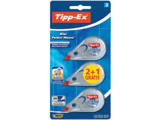 Correctietape Tipp-Ex mini pocket mouse 5mmx6m blister 2+1 gratis - 1