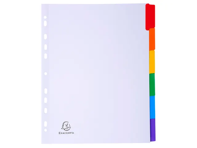 Tabblad Karton 160 Gram A4 + index 6 tabs wit