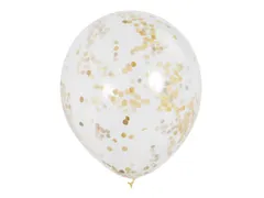 Ballon transparant met goud confetti 6 stuks 30cm