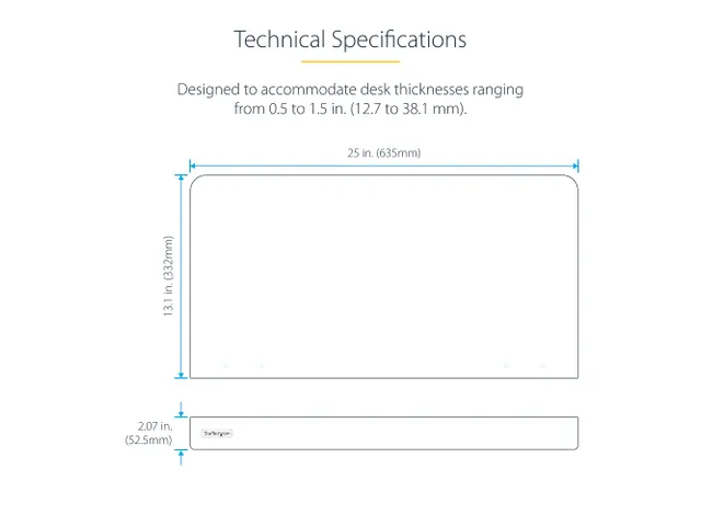 Metalen Bureaublad met Klembevestiging voor Hoek- en L-Vormige Bureaus