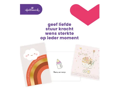 Wenskaart Hallmark Business Box geboorte dochter navulset à 6 stuks