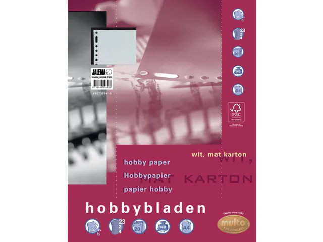 Interieur Multo 23-Gaats Hobbyblad 140gr 20 vel Wit