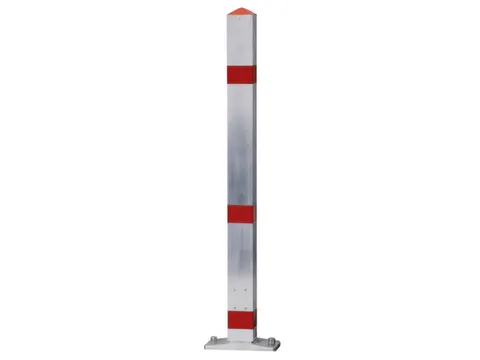 Afzetpaal Vierkant 70X 70M Vast Bodemplaat Spitse Kop Verzinkt/rood