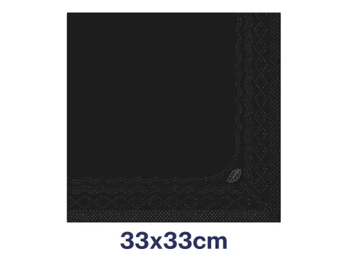Servetten Tork 477148 2-laags 33x33cm zwart 1/4 vouw 200st.