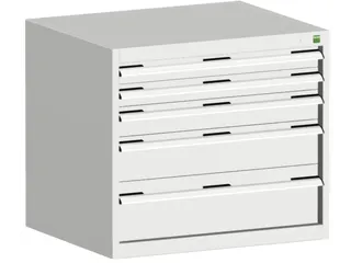 ladekast HxBxD 700x800x525mm 5laden romp RAL7035 front RAL7035 - 1