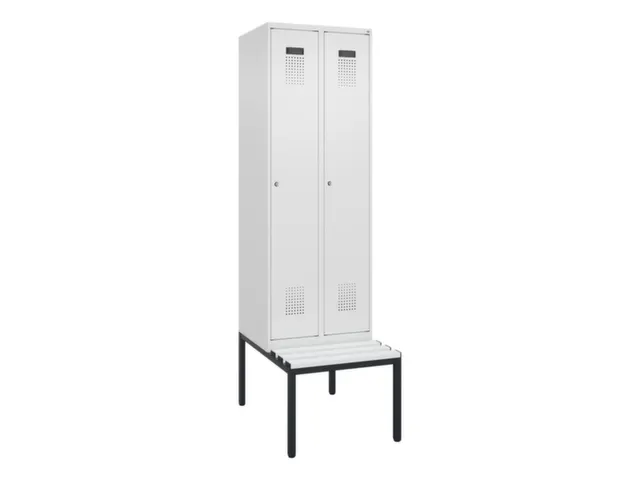 locker met bank,voor scheiding van kleding,HxBxD 2120x600x815mm,2vak
