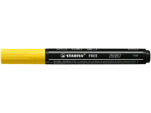 Acrylmarker STABILO Free Acrylic T300 geel 2-3mm