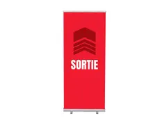 Roll-Banner 85x200 complete set met print "Sortie" Rood