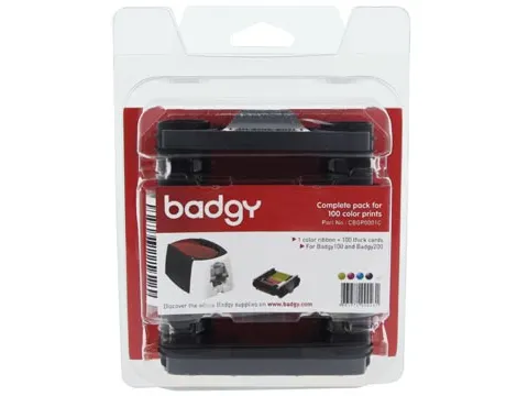 1 x kleurenlint, 100 blanco kaarten voor Badgy 100 en Badgy 200