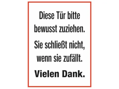 deurbord,Deze deur goed dichttrekken.,folie,rood/wit/zwart,zelfklevend