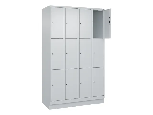 lockerkast,HxBxD 1950x1200x500mm,4x3vakken,vak B 300mm,cil.-slot