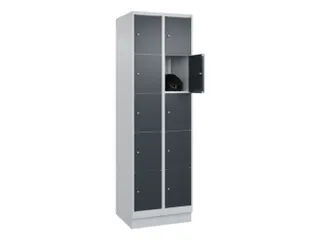 lockerkast,HxBxD 1950x600x500mm,2x5vakken,vak B 300mm,cil.-slot,sokkel - 1