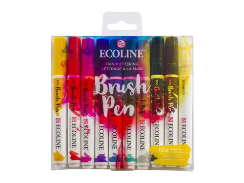 Brushpen Talens Ecoline Handlettering blister à 10 stuks assorti