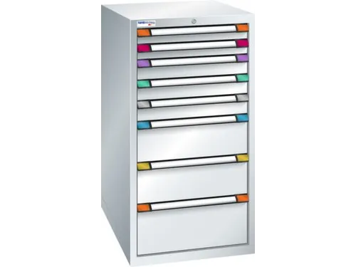 ladekast HxBxD 1200x605x695mm 8laden slot RAL7035 front RAL7035