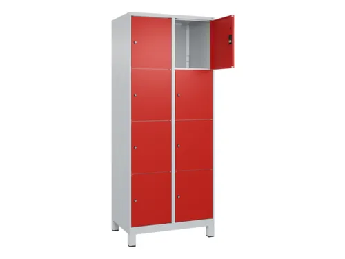 lockerkast,HxBxD 1950x800x500mm,2x4vakken,vak B 400mm,cil.-slot,voeten