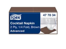 Tork 477834 Cocktailservet Advanced Bruin 24x24cm