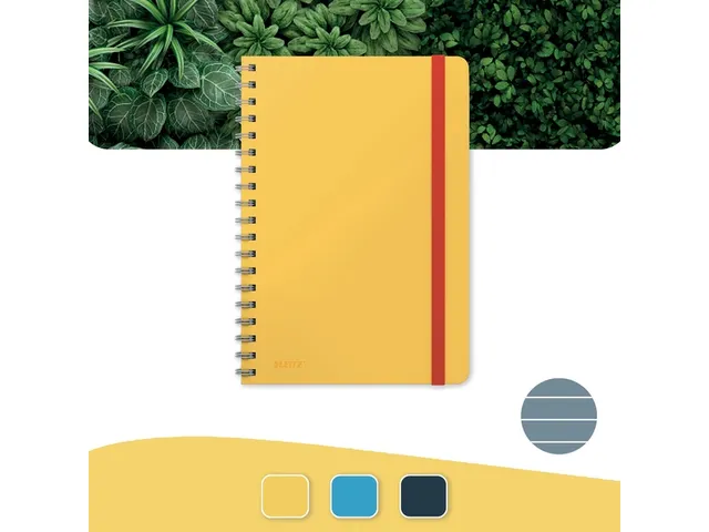 Notitieboek Leitz Cosy B5 lijn spiraal geel
