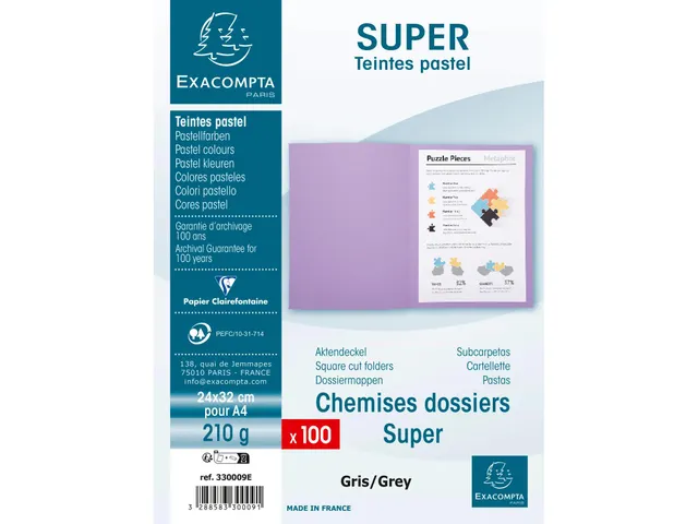 Dossiermap SUPER 250 24x32cm Lila 100 Stuks