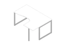 hoek-bureau,HxBxD 730x1600x1200mm,blad wit,verdieping rechts