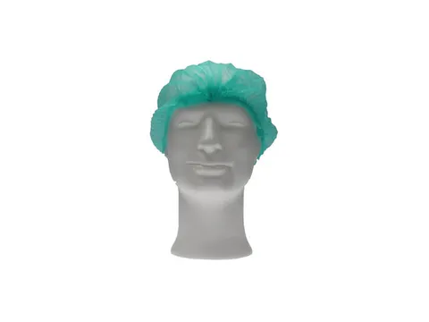 Pp Haarnet Non Woven Baret Groen 53Cm 'clip Cap' maat L 1000 Stuks