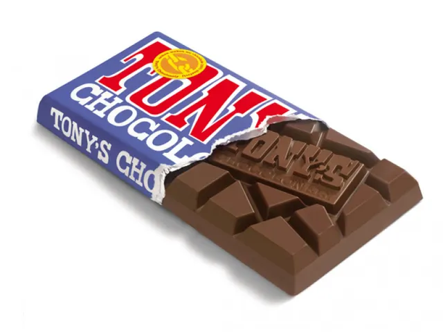 Chocolade Tony's Chocolonely reep 180gr donker melk pretzel toffee
