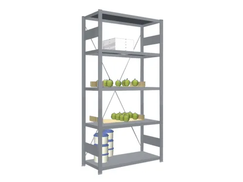 Rvs Inhaakstelling Basis 2000x1060x435mm 5legborden Vaklast 200kg