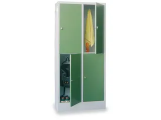 lockerkast,HxBxD 1850x800x500mm,2x2vakken,RAL7035,front RAL6011 - 2