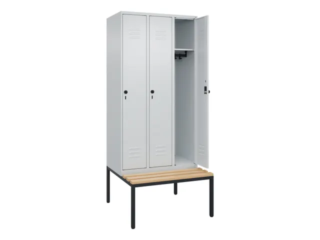 Armoire vestiaire Classic+ 3 comp 212x90x81,5cm gris clair
