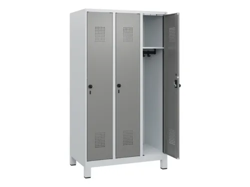 schoollocker,HxBxD 1630x900x500mm,3vak,vak B 300mm,draaigrendel,voeten