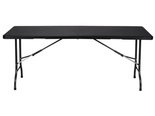 Klaptafel weerbestendige vouwtafel Rotanlook Zwart 180x75x72cm