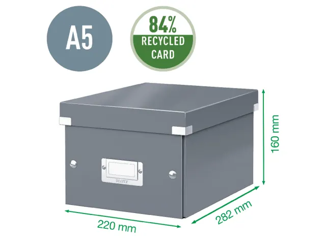 Opbergbox Click & Store 220x160x282mm Wit 84% gerecycled karton