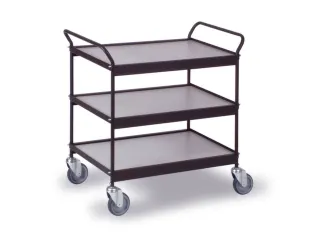 Tafelwagen Draagverm. 150kg Laadvl. Lxb 785x500mm 3 Etages Diepzwart - 1