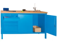 werkbank,HxBxD 900x1500x700mm,onderstel/romp RAL6011,front RAL7035