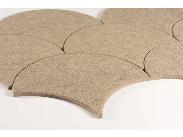 Akoestische PET-vilt Japanse Golf tegels beige 30x26cm 22 stuks