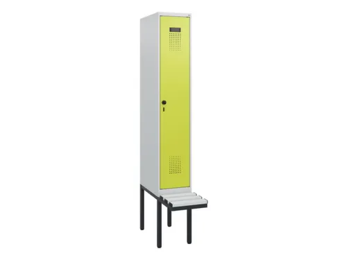 locker met bank,HxBxD 1950x300x815mm,1vak,vak B 300mm,draaigrendel