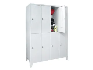lockerkast,RAL 7035,HxBxD 1850x1200x500mm,4x2vakken,vak B 300mm - 1