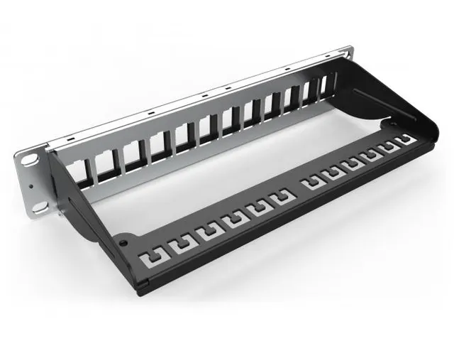 Modulair Patchpaneel 12-poorts Blanco 1U Rackmontage 254mm 10'' Zwart