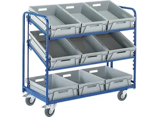 etagewagen,draagverm. 200kg,3etage(s),open,laadvl. LxB 1240x620mm - 1
