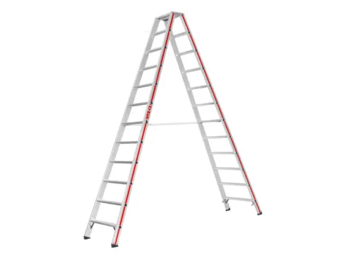 trapladder,beide zijden,2x12treden,Stand H 2,31m,balk L 3,04m