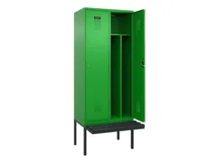 locker met bank,voor scheiding van kleding,HxBxD 2120x800x815mm,2vak