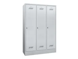 locker,RAL 7035,HxBxD 1850x1200x500mm,3vak,vak B 400mm,draaigrendel