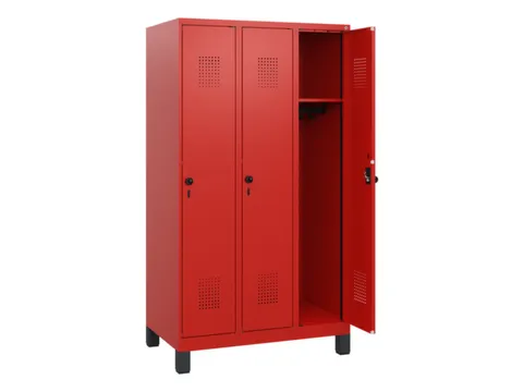 schoollocker,HxBxD 1630x900x500mm,3vak,vak B 300mm,draaigrendel,voeten