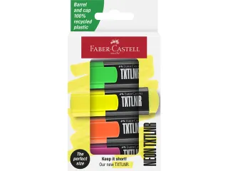 Markeerstift Faber-Castell TXTLNR mini 4st. neon in karton etui - 2