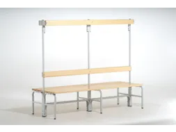 dubbele zitbank,HxLxD 1650x1500x725mm,houten lijst,frame staal RAL7035